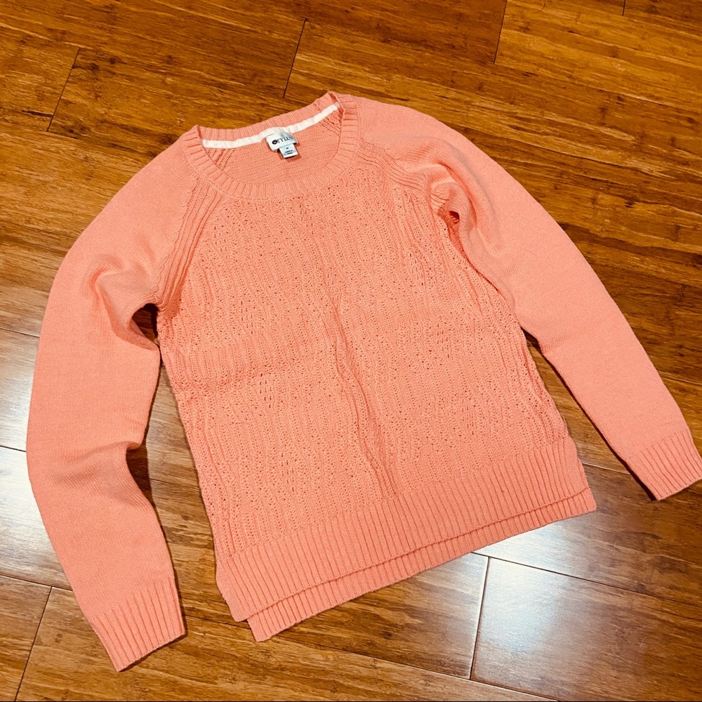🍑 Coral peach pullover sweater